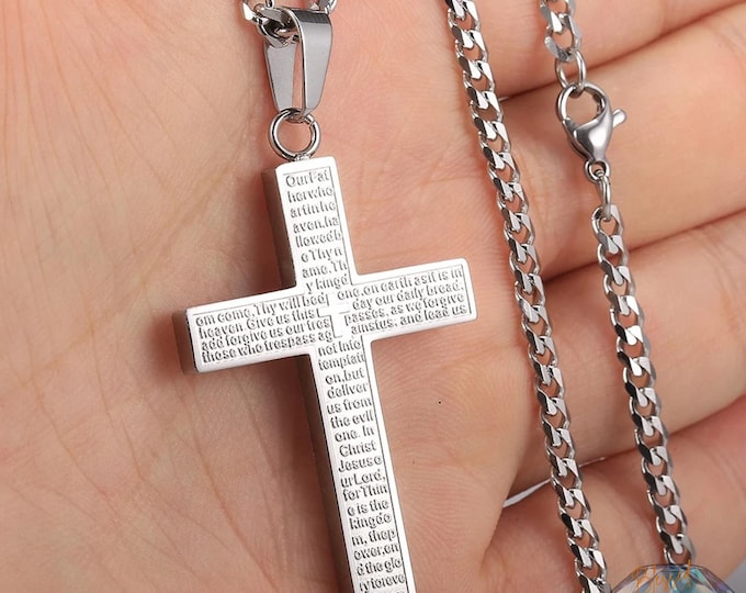 Jesus Cross Pendant Necklace for Men & Women