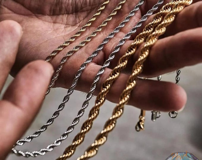 Stainless Steel Rope Chain Bracelet for Men & Women