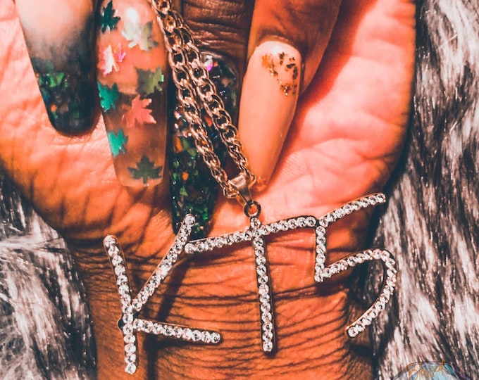 Custom Stainless Steel Iced Out Zirconia Necklace w/ Personalized Name - Cubic Zirconia Jewelry