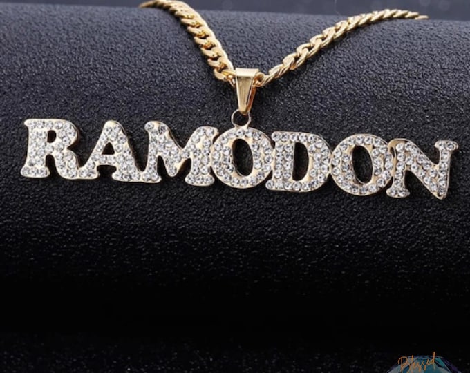 Personalized Custom Iced Out Name Pendant Necklace Zircon Hip Hop Jewelry With Cuban Chain
