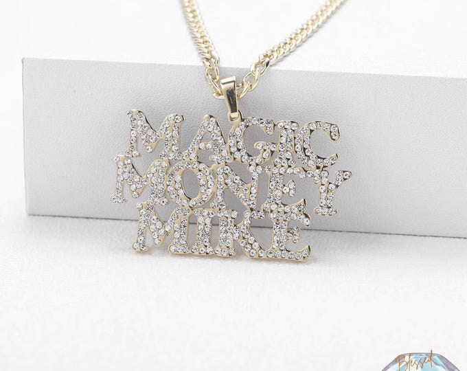 Personalized Custom Iced Out Hip Hop Name Nameplate With Cuban Link Chain Necklace