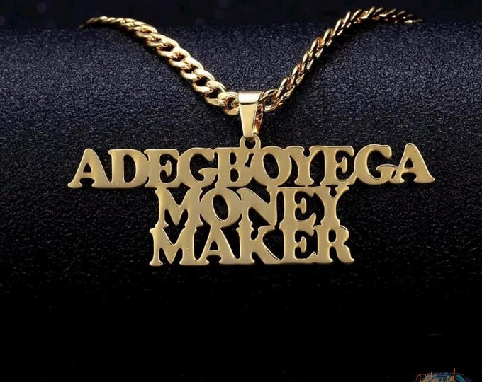 Personalized Stainless Steel Name Pendant Nameplate Necklace