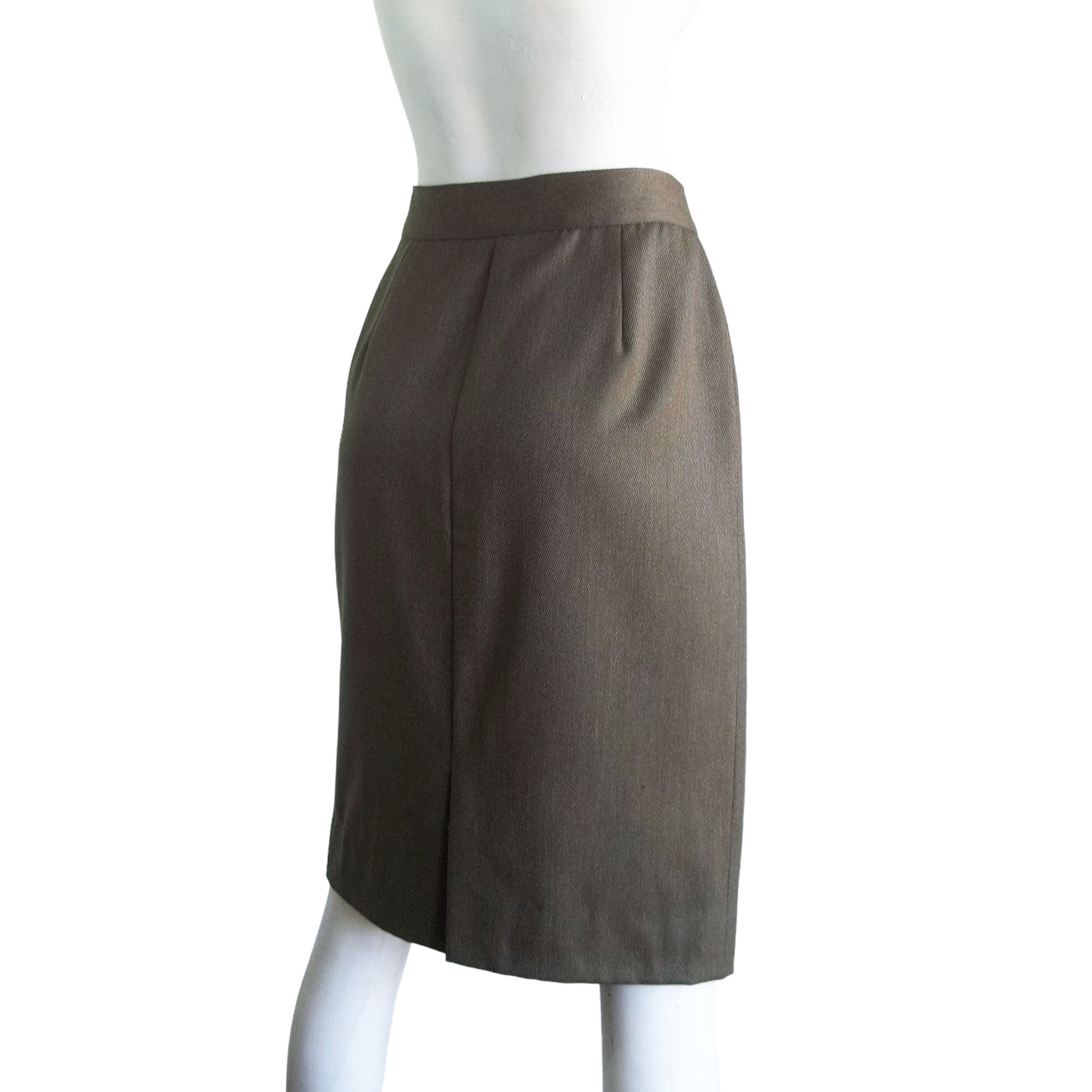 Vintage 80s GENNY Italy Secretary Wool Twill Pencil Skirt US12 - Etsy