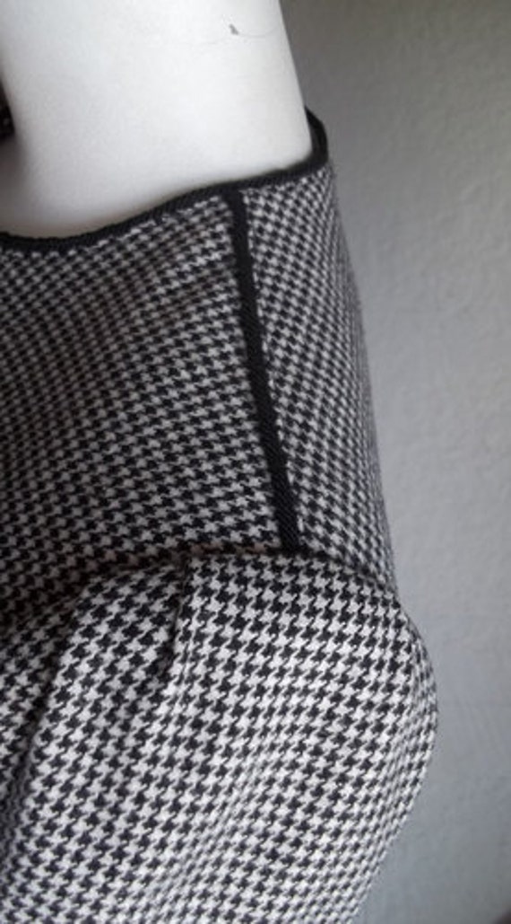 Vintage 70s 80s SASSON Houndstooth Check Black Br… - image 4