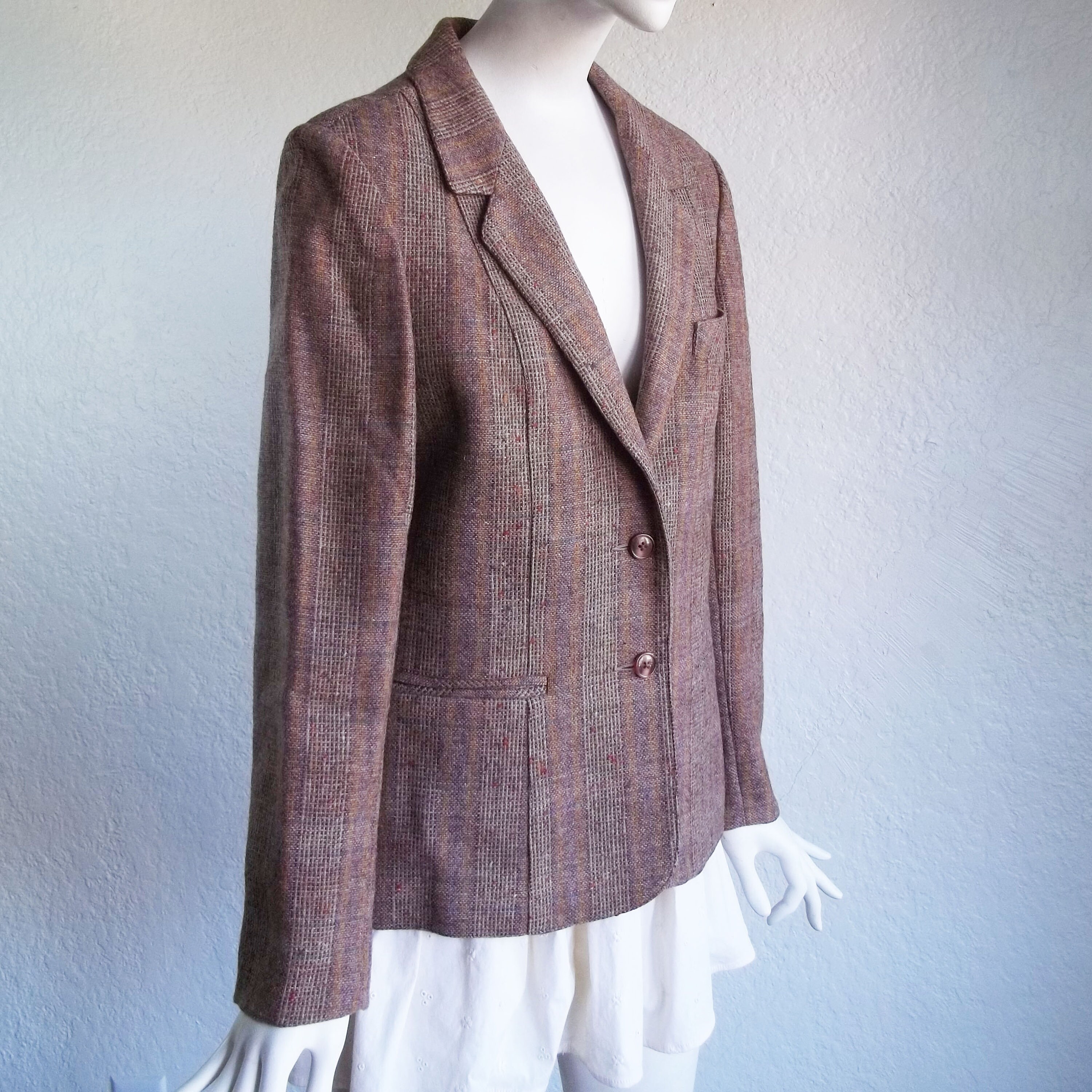 Vintage 70s Preppy Dark Academia Plaid Wool Tweed Boyfriend | Etsy