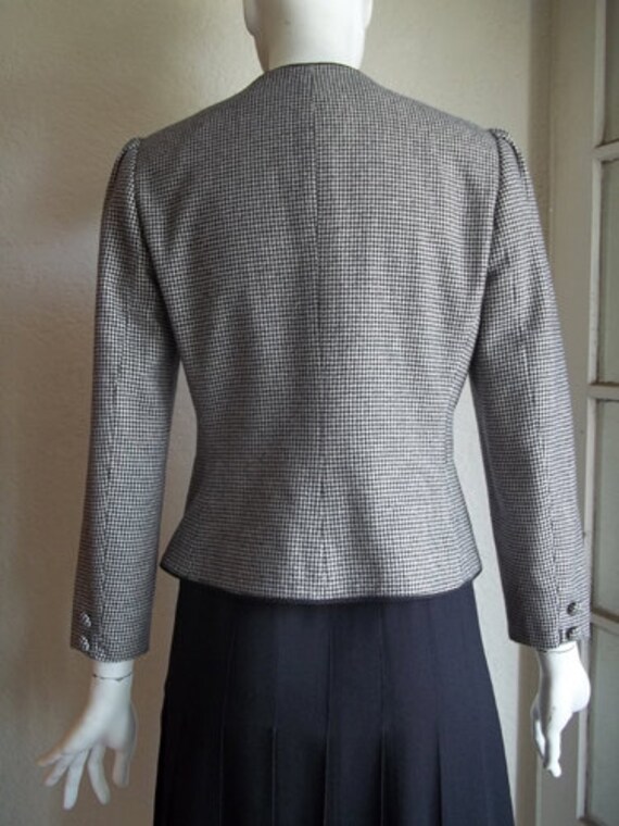 Vintage 70s 80s SASSON Houndstooth Check Black Br… - image 2