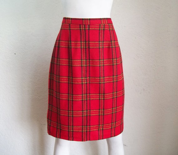 Vintage 80s Michelle Punk Plaid High Waist Secretary Pencil | Etsy