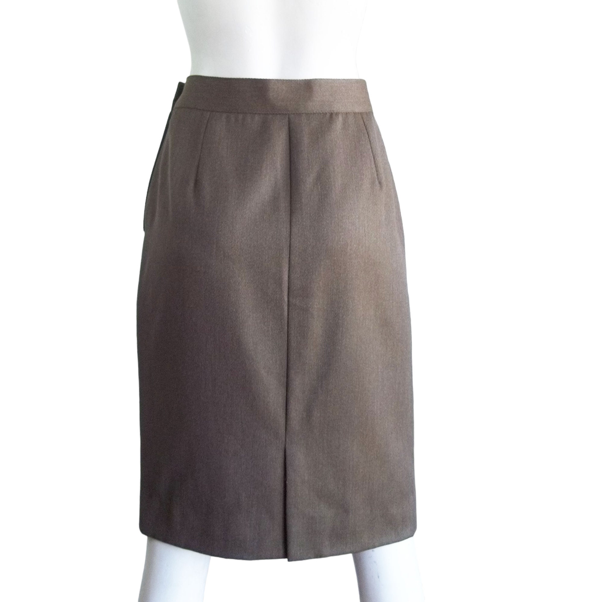 Vintage 80s GENNY Italy Secretary Wool Twill Pencil Skirt US12 - Etsy
