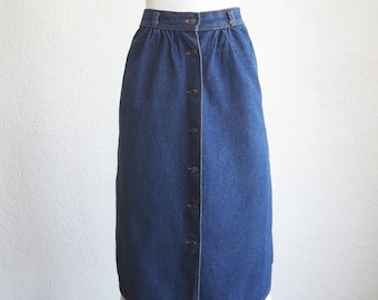 xs black denim skirt