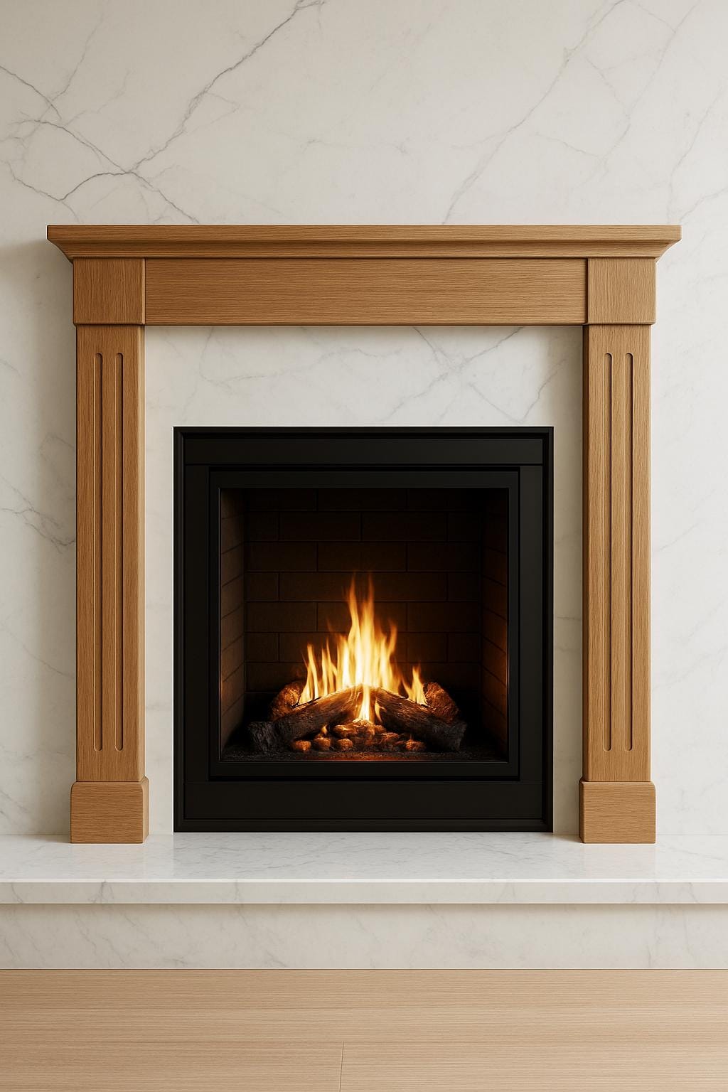 Revestimiento de chimenea de roble - Etsy México, image size:1024x1536