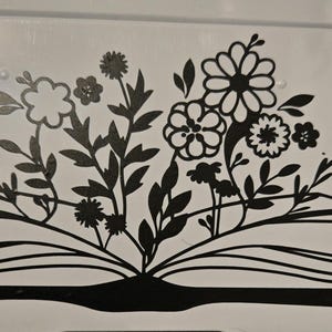 Autocollant de Livre Ouvert Fleuri - Décoration Adhésive, Stickers Floraux pour Carnets & Journaux, Éléments de Scrapbooking