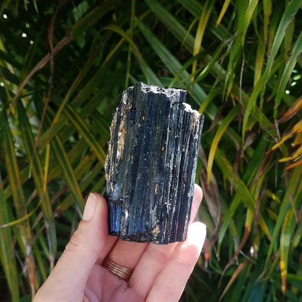 Raw Black Tourmaline with Mica Mineral Specimen 3.25x1.90x1.50''