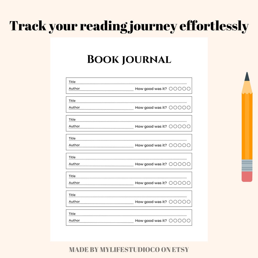 Book Journal | Reading Log | Book Tracker | Book Review Planner ...
