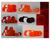 Hand-dyed Rayon Velvet, Oranges, Fat Eighths