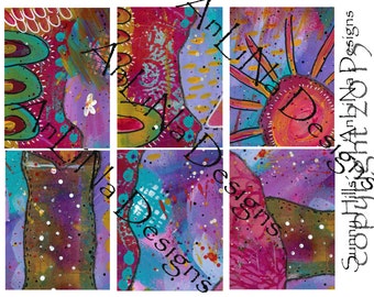 Sunny Hills Printable Art Journal Cards, 3x4, Digital Download