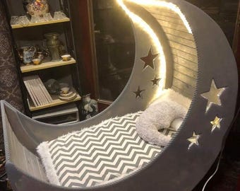 Planos DIY de cuna Moon Cradle: Diseño imprimible para habitación infantil (descarga digital)
