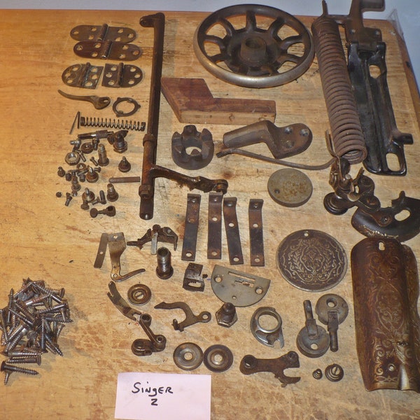 Vintage Lot of Salvaged Parts from a Singer Treadle Sewing Machine