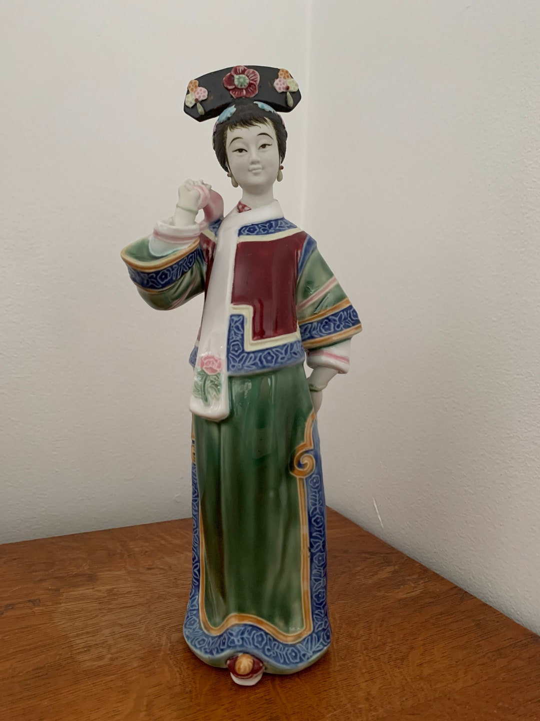 Shiwan Style Chinese Porcelain Lady Figurine Etsy