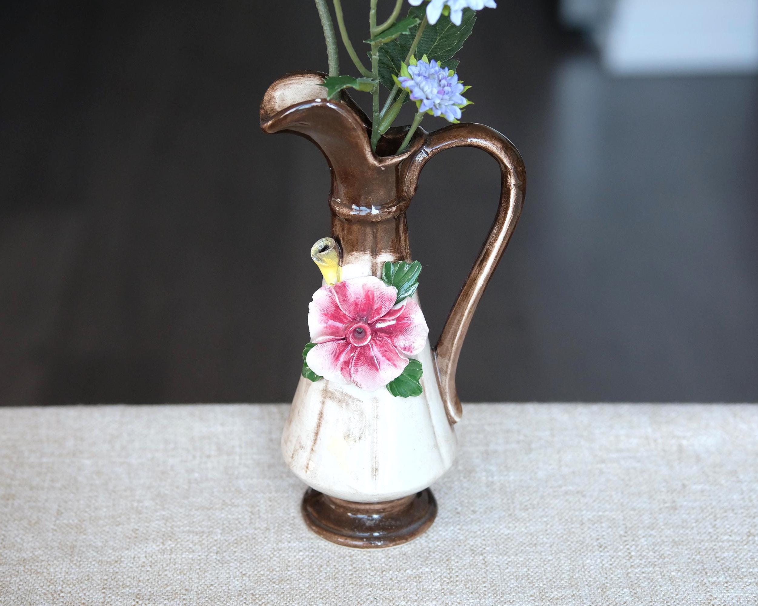 グレー編み込み模様陶器花瓶 - グレー 陶器 スクラッチ模様のミニ花瓶