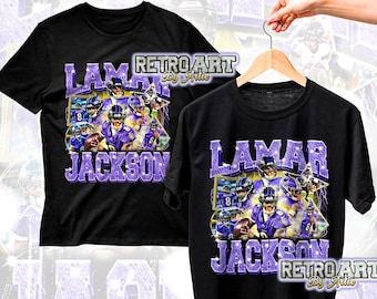 Camiseta de manga corta retro con gráfico de estilo pirata de Baltimore de Lamar Jackson Limited, años 90
