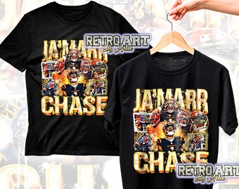 Ja'Marr Chase Limited シンシナティ ヴィンテージ ブートレグ 90 年代 グラフィック スタイル レトロ 半袖 T シャツ
