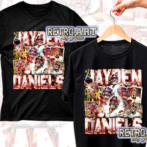 Jayden Daniels Limited Washington vintage bootleg des années 90 style graphique rétro t-shirt à manches courtes