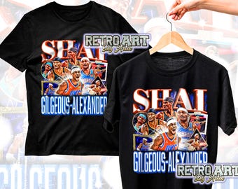 Shai Gilgeous-Alexander Limitiertes Oklahoma City Vintage Bootleg 90er Jahre Grafik Style Retro Kurzarm T-Shirt