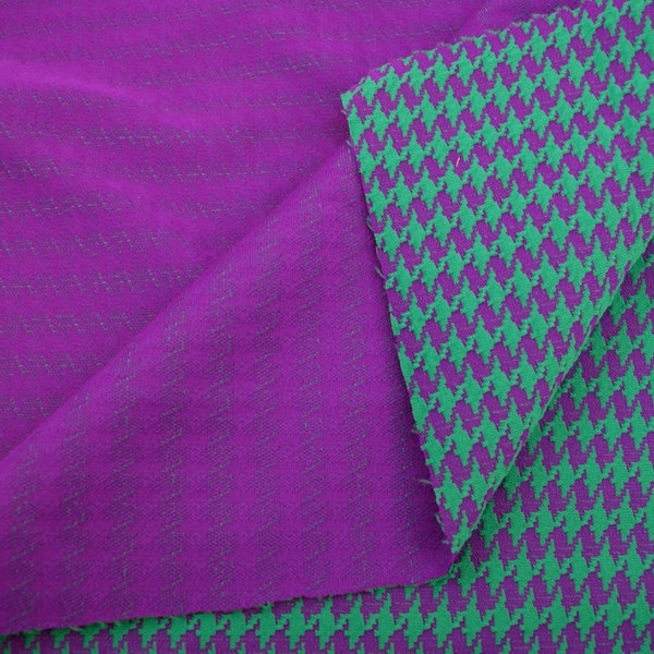 Vintage Polyester Houndstooth Fabric 1.5 YDS