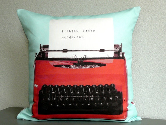 Personalized Typewriter Pillow Pillow Cover Journalist Etsy