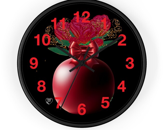 Elegant Floral Wall Clock - Perfect for Home Decor, Gift for Her, Valentine's Day, Mother's Day, Floral Aesthetic