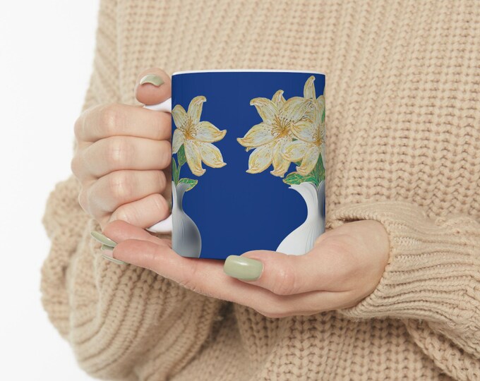 Elegant Flower Bouquet Ceramic Mug - Perfect Gift for Tea Lovers, Coffee Enthusiasts, Housewarming, Mother's Day, Floral Decor