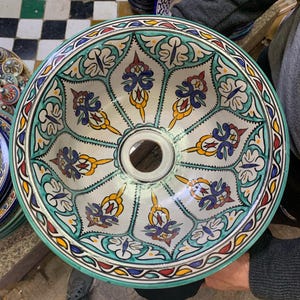 Ceramic Sink Hand-painted Washbasin, Ceramic Sink for Bathroom & Kitchen, Handmade Sink