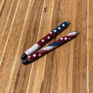 Patriotic Glittered Pen, red, white, and blue,Teacher Gift, military gift, veterans gift, Personalized pen, Papermate Gel Pen