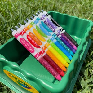 Crayola Marker Inspired Bundle Glittered Pen, Teacher Gift, Teacher appreciation gift, Personalized pen, Papermate Gel Pen,