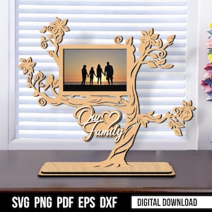 Laser Cut Family Tree Photo Frame SVG Bundle (Digital Download)