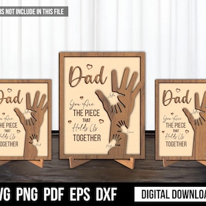 Personalized Fathers gift hand Sign SVG| Family hands sign SVG| Gift for Dad| Fathers Day Gifts SVG| Glowforge svg files| Laser cut files|