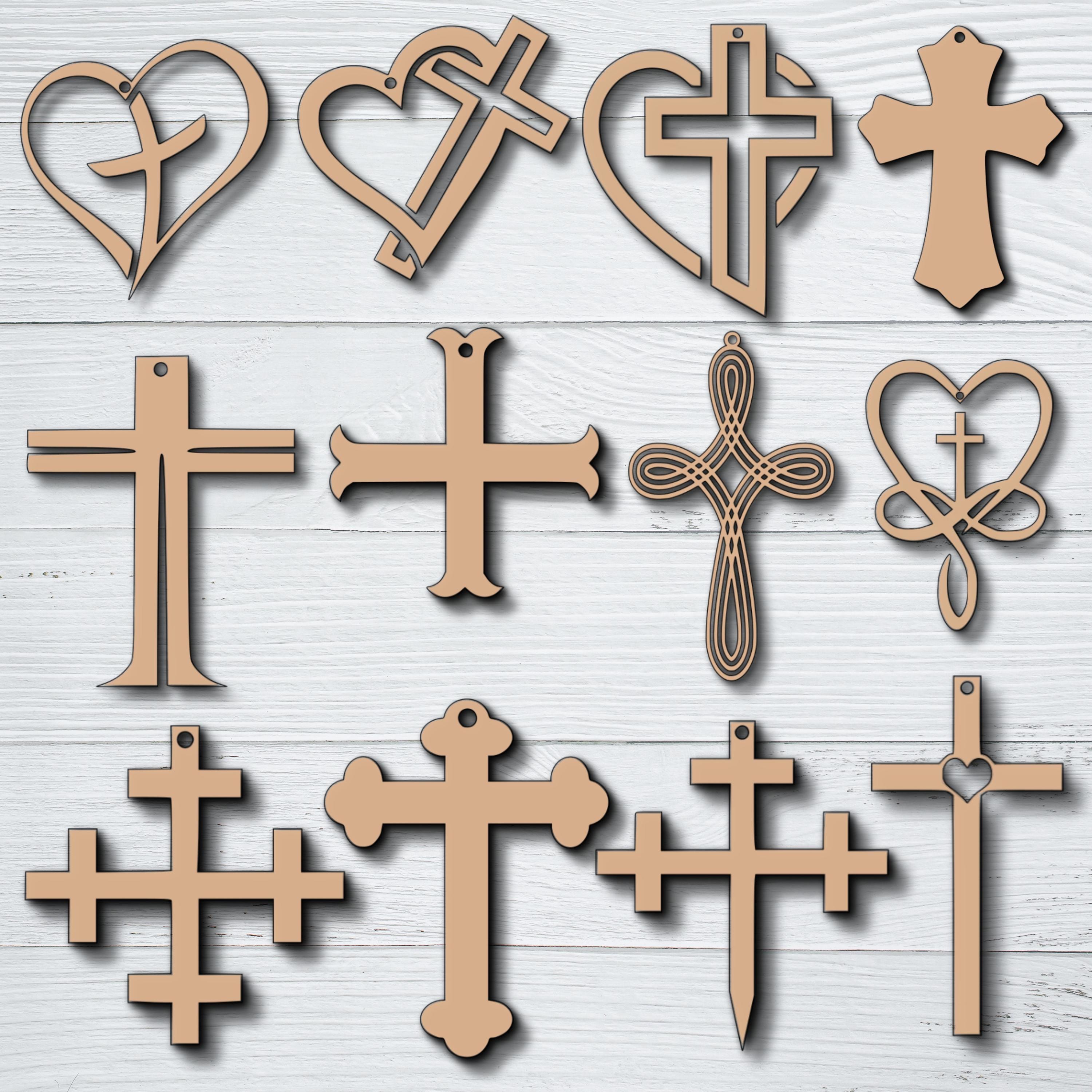 50 Cross Bundle SVG Cut Files, Religious Cross Lasercut, Christian ...