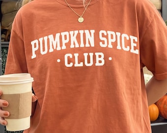 Comfort Colors Pumpkin Spice Club Shirt - Retro Fall Vibes Tee - Cute Boho Fall Shirt - Autumn Trendy T-Shirt - Cozy Fall Tee
