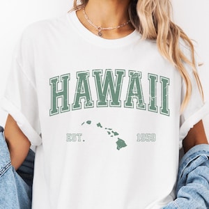 Hawaii State Comfort Colors T-Shirt: Retro Vacation Tee