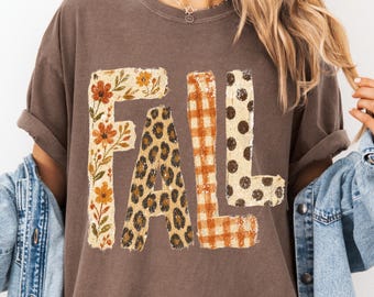 Comfort Colors Fall Shirt - Retro Fall Word T-Shirt - Fall Vibes Autumn Tee - Boho Fall Tee