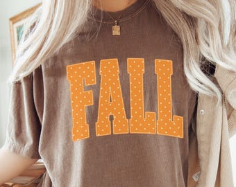 Comfort Colors Fall Shirt - Fall Quote Shirt - Retro Dots Fall Vibes Tee - Trendy Autumn Shirt - Fall Colors Tee -Large Print Fall T-Shirt