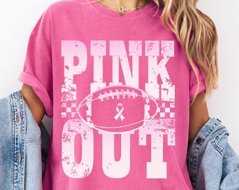 Comfort Colors Pink Out T-Shirt - Cancer Support Team Tee - Cancer Awareness Tee - Pink Out Football Shirt - Together We Fight Cancer Tee