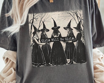 Vintage Witch Comfort Colors Shirt: Funny Halloween Tee