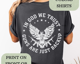 Comfort Colors Patriotic T-Shirt: In God We Trust, American Eagle