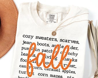 Comfort Colors Fall Definition Shirt - Retro Cozy Fall Quote T-Shirt -Fall Vibes Trendy Tee - Boho Autumn Color Shirt