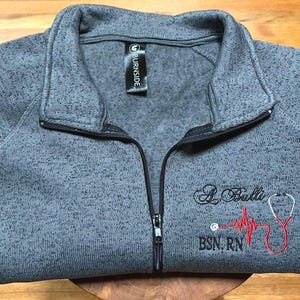 Personalized Medical Fleece Jacket: Custom Embroidered Name, Nurse Gift image 3