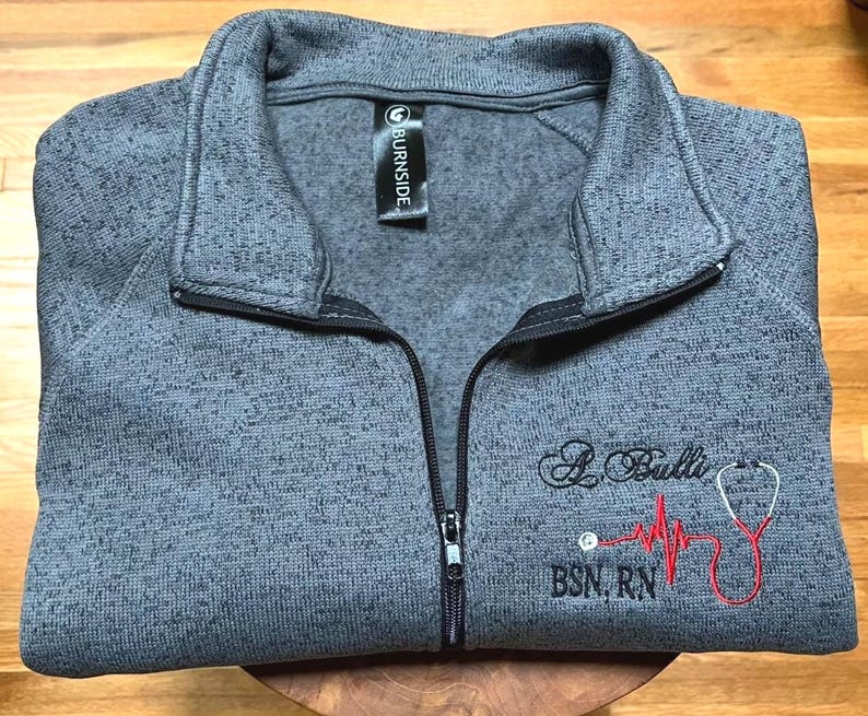 Personalized Medical Fleece Jacket: Custom Embroidered Name, Nurse Gift image 3