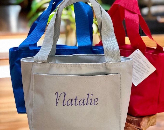 Personalized Embroidered Lunch Tote: Insulated Cooler Bag with Custom Name