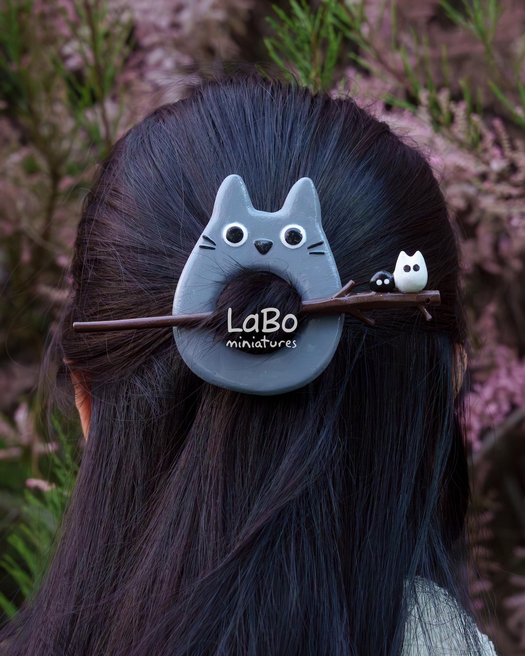 トトロ風スタジオジブリヘアスティックバレッタ | ヘアクリップ