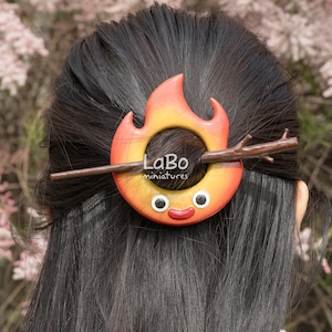 Calcifer Flame Inspired Hair Stick Barrette | Hair Clip | Hair Pin | Hand Painted